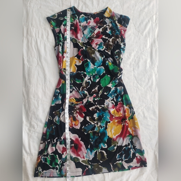 Daisy Fuentes Floral Wrap Dress, Vibrant, Spring Sundress, Work Wear, Flowers - Picture 3 of 10